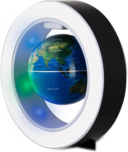 Senders Floating Globe with LED Lights Magnetic Levitation Floating Globe World Map for Desk Decoration (Blue) in Kuwait
