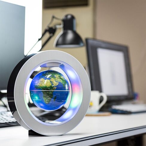 Senders Floating Globe with LED Lights Magnetic Levitation Floating Globe World Map for Desk Decoration (Blue) in Kuwait