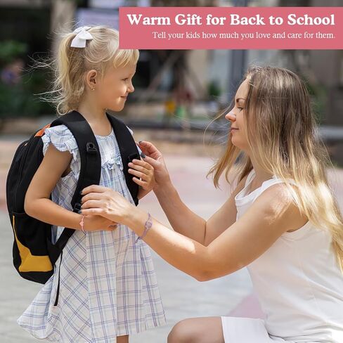 أساور الابنة، سوار العودة إلى المدرسة أنا وأمي، سوار سلسلة قابل للتعديل على شكل قلب مع سحر الفيل من الفولاذ المقاوم للصدأ، سوار اليوم الأول من المدرسة للفتيات المراهقات in Kuwait