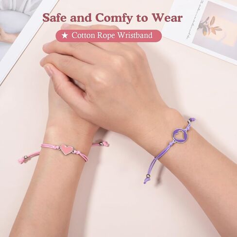 أساور الابنة، سوار العودة إلى المدرسة أنا وأمي، سوار سلسلة قابل للتعديل على شكل قلب مع سحر الفيل من الفولاذ المقاوم للصدأ، سوار اليوم الأول من المدرسة للفتيات المراهقات in Kuwait