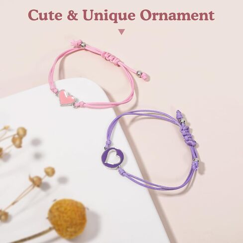 أساور الابنة، سوار العودة إلى المدرسة أنا وأمي، سوار سلسلة قابل للتعديل على شكل قلب مع سحر الفيل من الفولاذ المقاوم للصدأ، سوار اليوم الأول من المدرسة للفتيات المراهقات in Kuwait