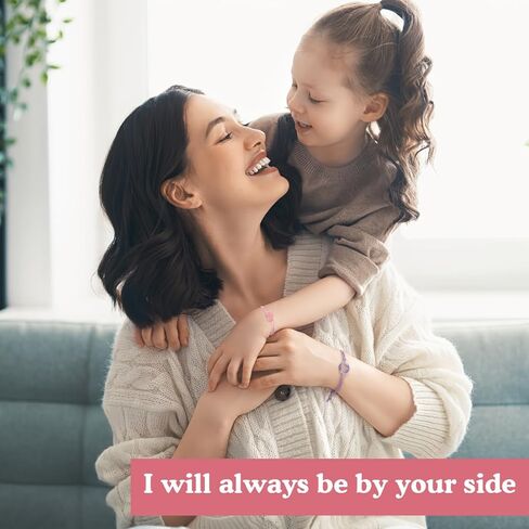 أساور الابنة، سوار العودة إلى المدرسة أنا وأمي، سوار سلسلة قابل للتعديل على شكل قلب مع سحر الفيل من الفولاذ المقاوم للصدأ، سوار اليوم الأول من المدرسة للفتيات المراهقات in Kuwait