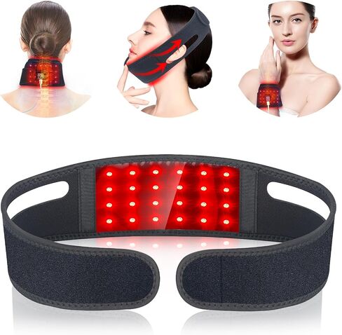 Red Light Therapy for Neck, 660nm Red Light and 850nm Near Infrared Light Therapy Belt for Body Shoulder Chin Neck Hand Wrist with Timer Wearable Red Light Therapy Wrap Chin Strap Unisex in Saudi Arabia