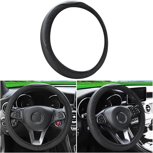 Car Steering Wheel Cover, PU Leather Steering Wheel Protector, Non-Slip Elastic Stretch Breathable, Auto Interior Covering Accessories, Universal 15 Inch, Fit for Trucks, SUV, Van (Beige) in Saudi Arabia