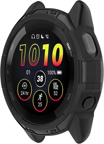 غطاء حافظة متوافق مع Garmin Forerunner 265، حافظات حماية من مادة TPU الناعمة المضادة للسقوط وملحقات الساعات الذكية (أسود) in Saudi Arabia
