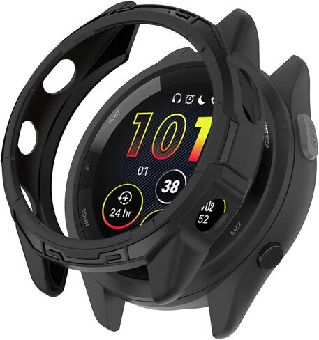 غطاء حافظة متوافق مع Garmin Forerunner 265، حافظات حماية من مادة TPU الناعمة المضادة للسقوط وملحقات الساعات الذكية (أسود) in Saudi Arabia