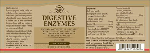 Solgar Digestive Aid Tablets, 100 Count in Saudi Arabia