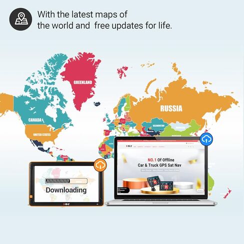 XGODY Truck GPS Navigation for car 9 inch Big Screen for Truck Drivers Navigation Bluetooth AV-in Lifetime North America Maps 3D & 2D Maps, 8GB, with Lifetime Free Map Update in Kuwait