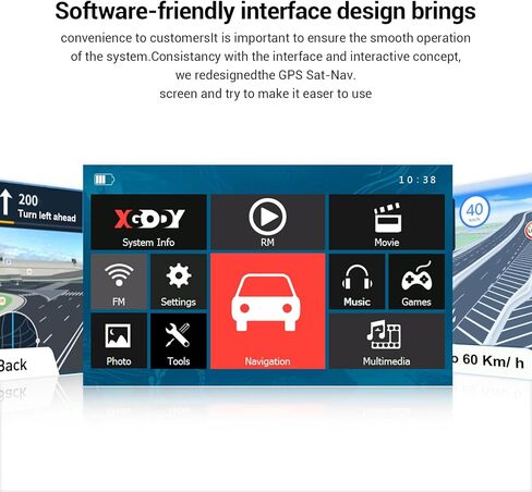 XGODY Truck GPS Navigation for car 9 inch Big Screen for Truck Drivers Navigation Bluetooth AV-in Lifetime North America Maps 3D & 2D Maps, 8GB, with Lifetime Free Map Update in Kuwait