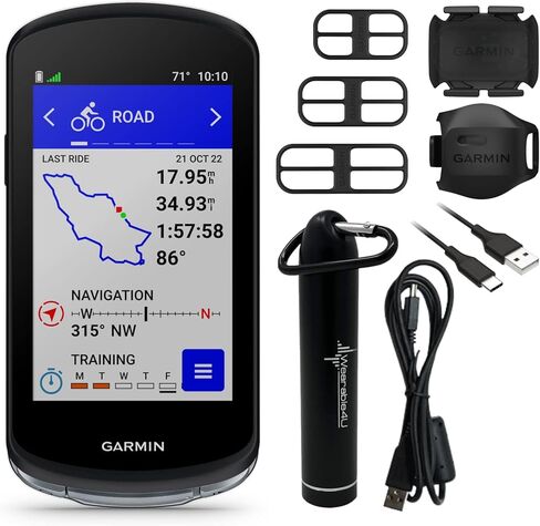 Wearable4U - جهاز كمبيوتر Garmin Edge 1040 GPS للدراجة، على الطرق الوعرة والطرق الوعرة، ودقة موضعية مع مستشعرات السرعة والإيقاع وحزمة البنك الإلكتروني in Kuwait