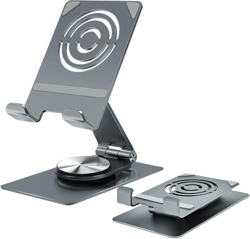 حامل هاتف محمول Miady للمكتب، حامل كمبيوتر لوحي دوار 360 درجة، حامل هاتف سميك قابل للتعديل متوافق مع جميع الهواتف المحمولة، iPhone 14 13 Pro Max Mini، iPad، الكمبيوتر اللوحي 4-11 بوصة in Kuwait