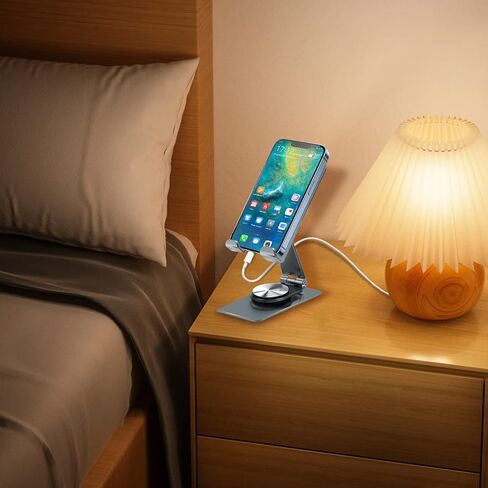 حامل هاتف محمول Miady للمكتب، حامل كمبيوتر لوحي دوار 360 درجة، حامل هاتف سميك قابل للتعديل متوافق مع جميع الهواتف المحمولة، iPhone 14 13 Pro Max Mini، iPad، الكمبيوتر اللوحي 4-11 بوصة in Kuwait