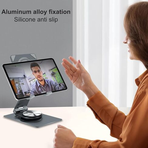 حامل هاتف محمول Miady للمكتب، حامل كمبيوتر لوحي دوار 360 درجة، حامل هاتف سميك قابل للتعديل متوافق مع جميع الهواتف المحمولة، iPhone 14 13 Pro Max Mini، iPad، الكمبيوتر اللوحي 4-11 بوصة in Kuwait