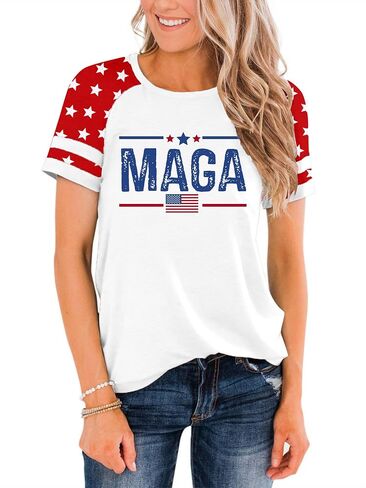 American Flag Shirt Women 4th of July Shirts USA Flag Graphic Patriotic Tshirt Raglan Color Block Tops in Saudi Arabia
