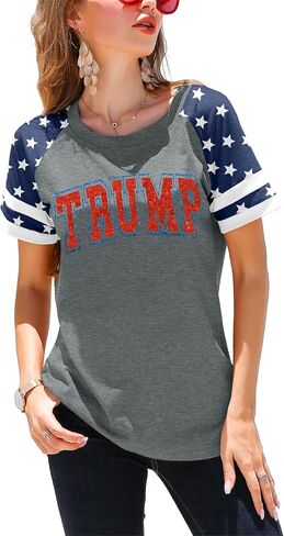 American Flag Shirt Women 4th of July Shirts USA Flag Graphic Patriotic Tshirt Raglan Color Block Tops in Saudi Arabia