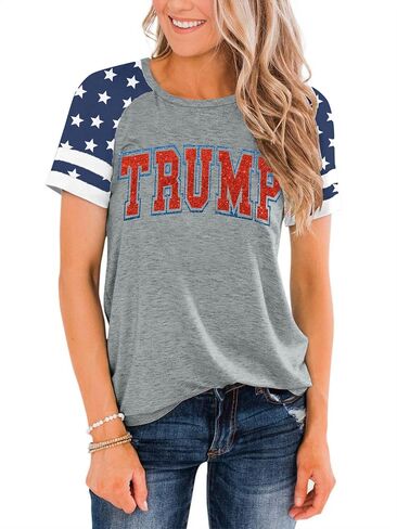American Flag Shirt Women 4th of July Shirts USA Flag Graphic Patriotic Tshirt Raglan Color Block Tops in Saudi Arabia