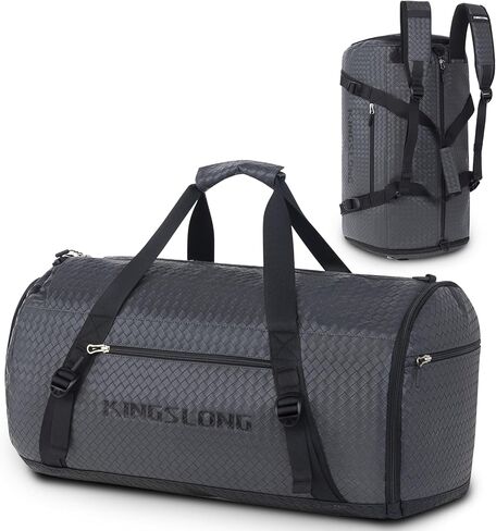 KINGSLONG 45L Duffel Bag for Men Women Large Travel Duffel Bag Convertible Backpack with Shoe Compartment Weekender Overnight Backpack for Sports,Outdoor,Travel,Water Resistant Green in Saudi Arabia