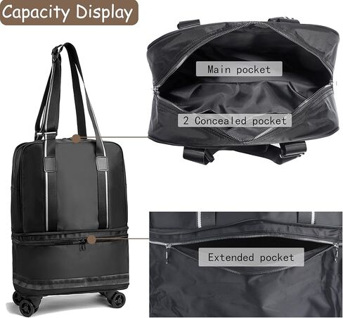 حقيبة سفر من القماش الخشن من ELDA مع عجلة قابلة للفصل وقابلة للتوسيع وقابلة للطي مع حجرة أحذية للرجال والنساء في عطلة نهاية الأسبوع in Kuwait