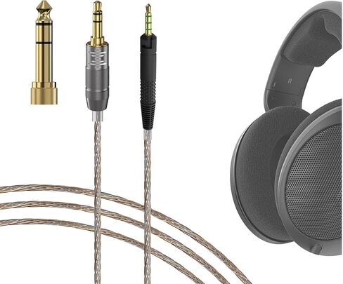 GEEKRIA Apollo Silver-Plated Upgrade Audio Cable Compatible with Sennheiser HD620S, HD599, HD598 Headphones, 2.5mm Replacement Headphones Cord for Hi-Resolution Audiophile, HiFi Headset (10ft/3m) in Saudi Arabia