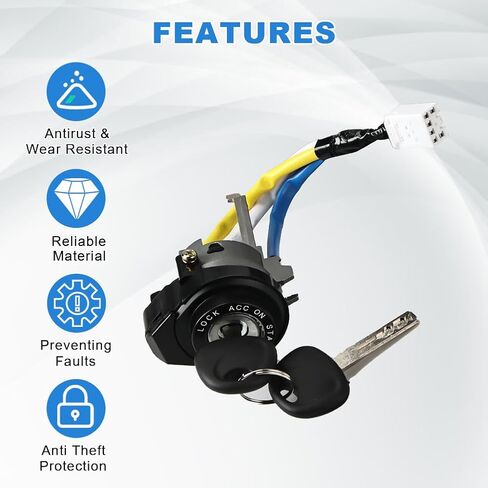WMPHE Ignition Switch Lock Cylinder Replacement for 81450-34190 8145034190 Compatible with Kia Soul 1.6L 2.0L 2014 2015 2016 2017 2018 2019 Ignition Lock Cylinder with 2 Keys in Saudi Arabia