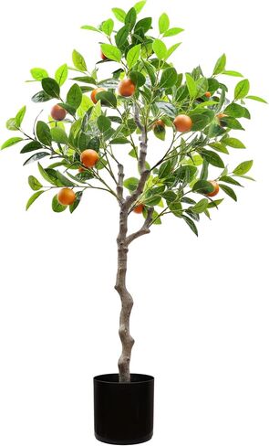 Gresorth 4Feet Artificial Lemon Tree Decoration Fake Plants with Fruits for Home House Table Office Garden Indoor Outdoor Plastic Pot Realistic Leaves in Saudi Arabia