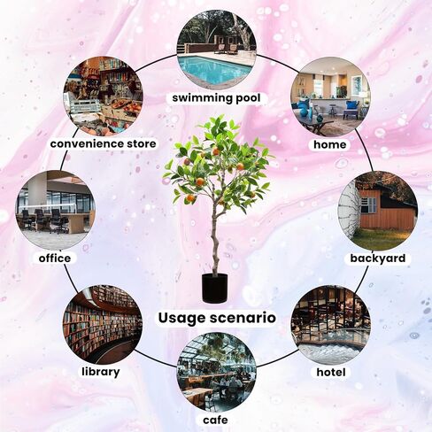 Gresorth 4Feet Artificial Lemon Tree Decoration Fake Plants with Fruits for Home House Table Office Garden Indoor Outdoor Plastic Pot Realistic Leaves in Saudi Arabia