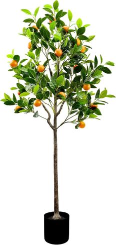 Gresorth 4Feet Artificial Lemon Tree Decoration Fake Plants with Fruits for Home House Table Office Garden Indoor Outdoor Plastic Pot Realistic Leaves in Saudi Arabia