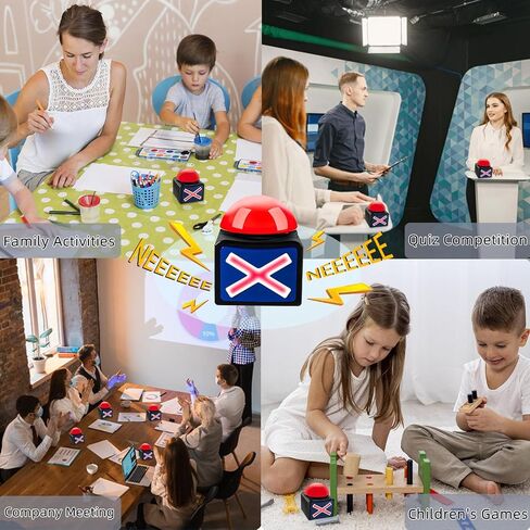 لعبة BOSKEY لعبة الإجابة على الطنان مع الأضواء والصوت، لعبة Snatch Buzzer Trivia Quiz Got Talent Buzzer، لعبة العداء العائلي مع صفارة للفصل الدراسي (أحمر) in Kuwait