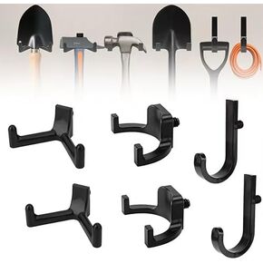 6Pcs Storage Shed Hooks, J/U/V Shapes Heavy Duty ABS Tool Organizers for Ladders, Garden Rakes & Bulk Tools, Compatible with Most Outdoor Storage Sheds in Saudi Arabia