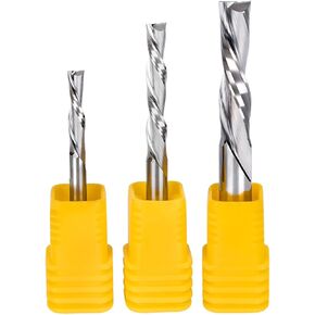 10pcs/Set Spiral Router Bits 3.175/4/5/6mm Shank Up Down Cut Compression Bit 2 Flutes Carbide Milling Cutter End Mill CNC(3.175x22mm) in Kuwait