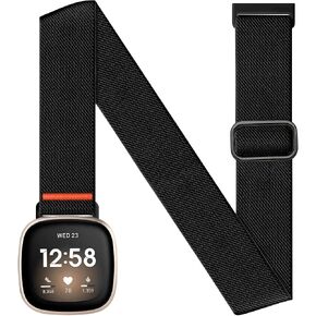 حزام الكاحل للذراع الرياضي متوافق مع Fitbit Versa 4/Fitbit Versa 3 /Fitbit Sense 2/Fitbit Sense Bands، حزام ذراع علوي مرن قابل للتعديل من النايلون للركض للرجال والنساء in Kuwait