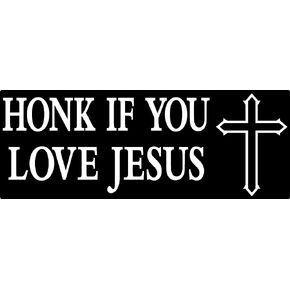 ملصق من الفينيل مقاس 8 بوصات × 3 بوصات - ملصق Honk if You Love Jesus Bumper مقاس 8 بوصات × 3 بوصات، من الفينيل in Kuwait