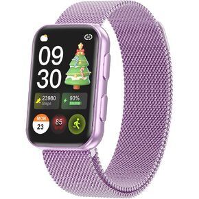 MorePro Health Fitness Tracker with Blood oxy-gen Monitor and 24/7 Heart Rate and Blood Pressure, Sleep Monitor, 120+ Sport Modes Waterproof Fitness Watch for Women Men Android iOS, Black in Kuwait