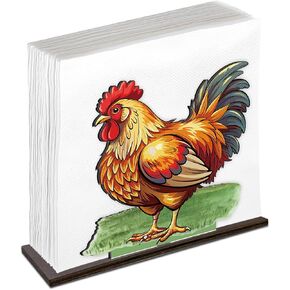Chicken Napkin Holder Decorations for Home, Chicken Rooster Wooden Napkin Holder Kitchen Dining Room Bedroom Decor in Kuwait