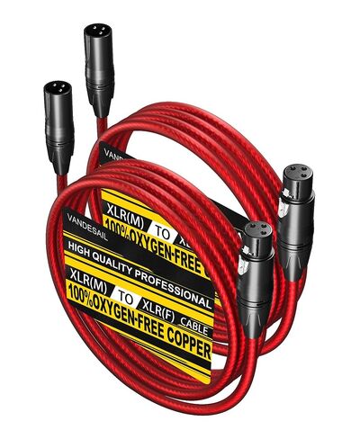 3ft الزاوية اليمنى XLR 2 حزمة ذكر إلى سلك ميكروفون أنثى مستقيم - كابل ميكروفون XLR 3 دبوس لمكبرات الصوت، واجهة الصوت، كاميرات الفيديو الاحترافية، كاميرات فيديو DSLR، التسجيل in Kuwait