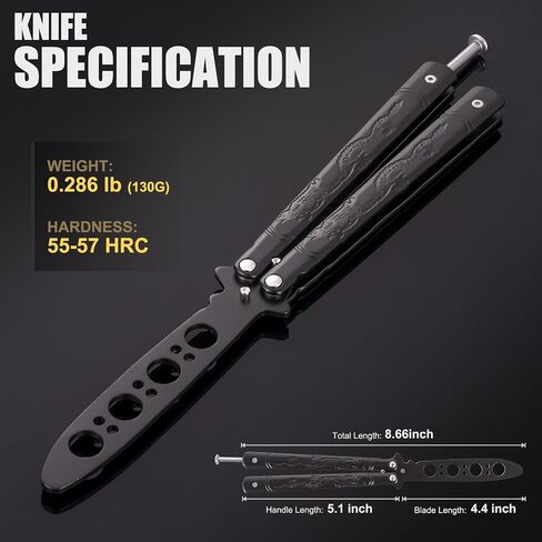 Little World Butterfly Training Accessories - 3-Pack Beginner Unsharpened Steel Folding Practice Tool with Maintenance Kit for Safe Flipping Tricks in Kuwait