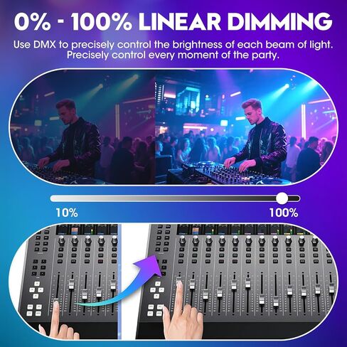 ضوء DJ برأس متحرك، ضوء حفلات RGBW بقدرة 150 وات مع 6 أذرع - ضوء مسرح LED 4 في 1 RGBW، DMX512 / تشغيل الصوت / التحكم عن بعد، دوران 540 درجة، للدي جي، الديسكو، الحفلات، البار، الزفاف in Saudi Arabia