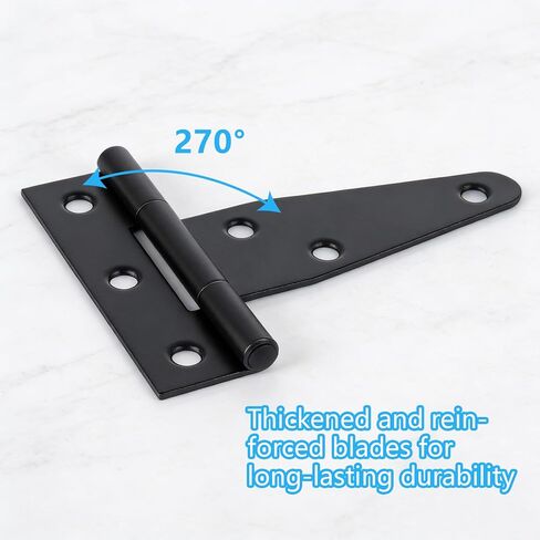 10 Pcs 3 Inch Strap Hinges, Shed Door Gate Hinges T Strap Fence Gate Hingess, Black Heavy Duty Barn Door Hinges for Gates, Barn Doors, Shed Doors, Outdoor, Wooden Fences Tee Hinge Hardware in Kuwait