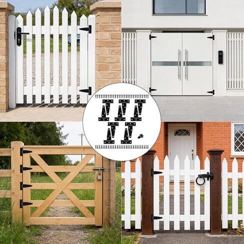 10 Pcs 3 Inch Strap Hinges, Shed Door Gate Hinges T Strap Fence Gate Hingess, Black Heavy Duty Barn Door Hinges for Gates, Barn Doors, Shed Doors, Outdoor, Wooden Fences Tee Hinge Hardware in Kuwait