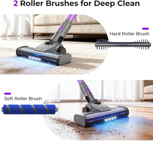 Cordless Vacuum Cleaner, 450W 45KPa 50 Mins Stick Vacuum Cordless Rechargeable with Self-Standing, Touch Screen, 1.8L Dust Cup, Anti-tangle Vacuum Cleaners for Home, Pet Hair, Hardwood Floor, Carpet in Saudi Arabia
