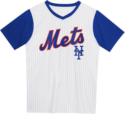 MLB Toddler 2T-4T Officially Licensed Pinstripe Team Color Team Logo Baseball Fashion Top V-Neck Jersey in Kuwait