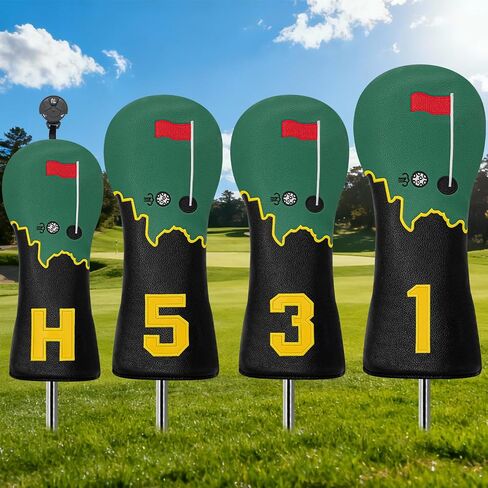 أغطية رأس خشبية من Fairway أغطية رأس لنادي الجولف أغطية رأس لنادي الجولف 5 أغطية رأس خشبية من الجلد الأسود ملحقات الجولف للنساء والرجال أغطية نادي الجولف الكرتونية in Kuwait