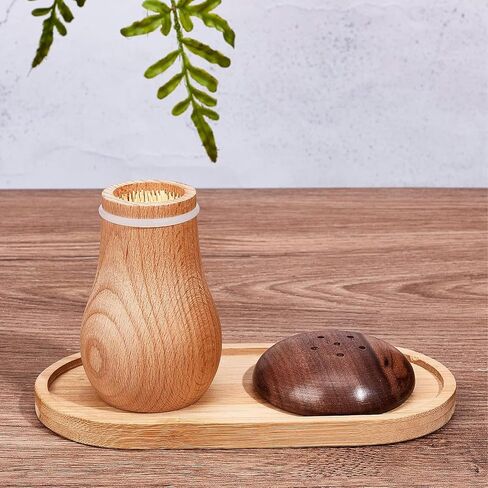 Wooden Mushroom Toothpick Holder Vintage Chinese Style Pop Up Dispenser Rustic Luxury Table Decor for Home Kitchen Coffee Bar in Kuwait