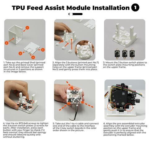 Bamboo Original TPU Feed Assist Module | Fit for Bambu Lab X2D/P2S/H2 Series/P1 Series/X1 Series 3D Printer Soft Flexible Filament Assist Kit Accessories in Kuwait