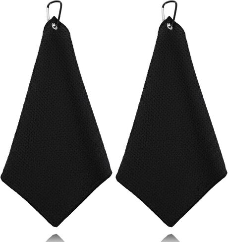2Pcs Golf Bag Towel, Golf Towels for Men 11.8" x 11.8" Microfiber Waffle Weave in Kuwait