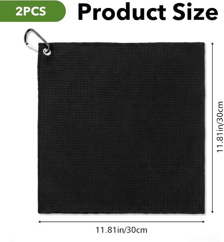 2Pcs Golf Bag Towel, Golf Towels for Men 11.8" x 11.8" Microfiber Waffle Weave in Kuwait