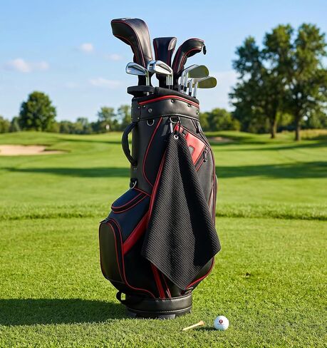 2Pcs Golf Bag Towel, Golf Towels for Men 11.8" x 11.8" Microfiber Waffle Weave in Kuwait
