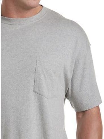 Harbor Bay by DXL Men's Big and Tall Moisture-Wicking Pocket T-Shirt Grey Heather 4XLT in Kuwait