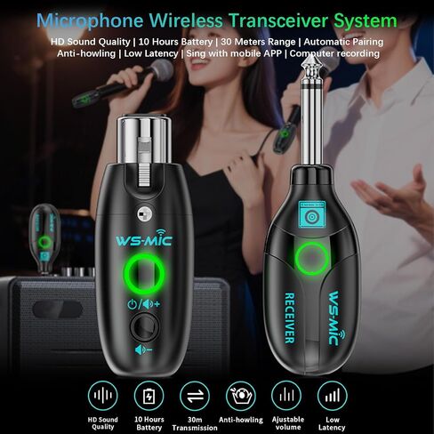 نظام الميكروفون اللاسلكي Xlr جهاز إرسال واستقبال بطارية 20 ساعة نطاق 30 متر تقليل الضوضاء منخفض الكمون لأداء الميكروفونات الديناميكية في الهواء الطلق in Kuwait