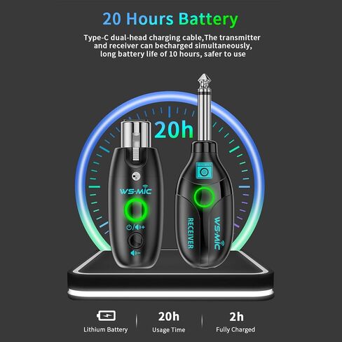 نظام الميكروفون اللاسلكي Xlr جهاز إرسال واستقبال بطارية 20 ساعة نطاق 30 متر تقليل الضوضاء منخفض الكمون لأداء الميكروفونات الديناميكية في الهواء الطلق in Kuwait